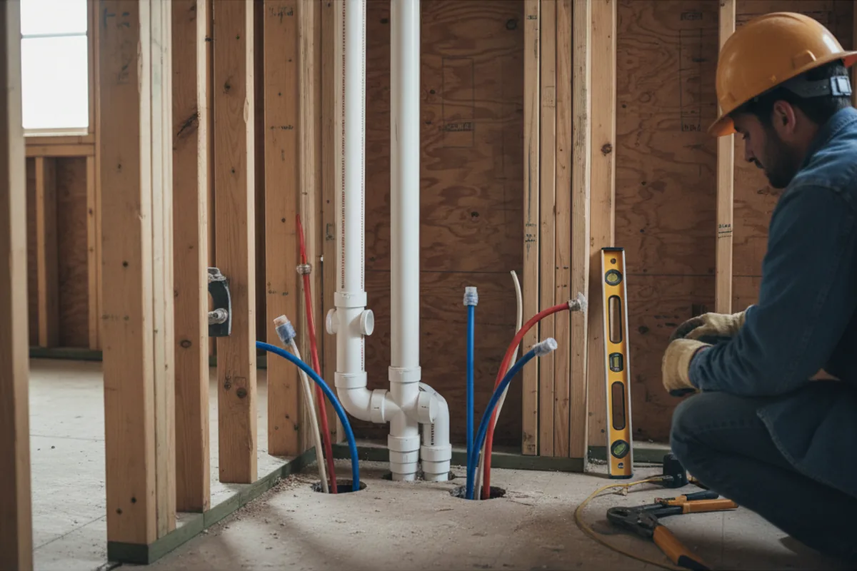 Drain and supply rough-in during Toilet Repair and Installation in Cape Coral